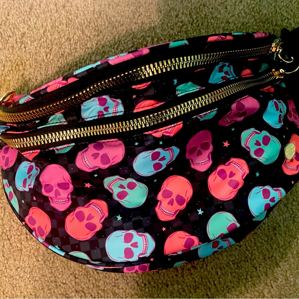 Gold Blush Neon Skulls bum bag